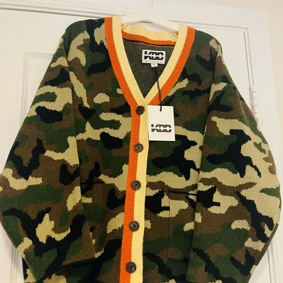 KBB by KAHLANA Women's 'The Slouchy Cardigan' - Olive Camo Size Small - Picture 8 of 11